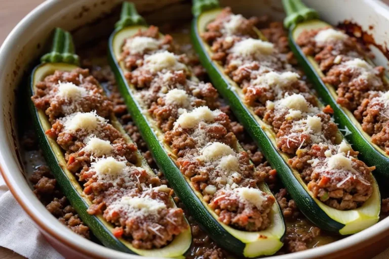 Courgettes Farcies Légères à la Viande Hachée & Parmesan