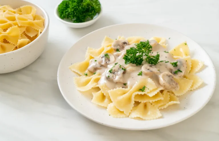 Farfalle aux Champignons à la Crème