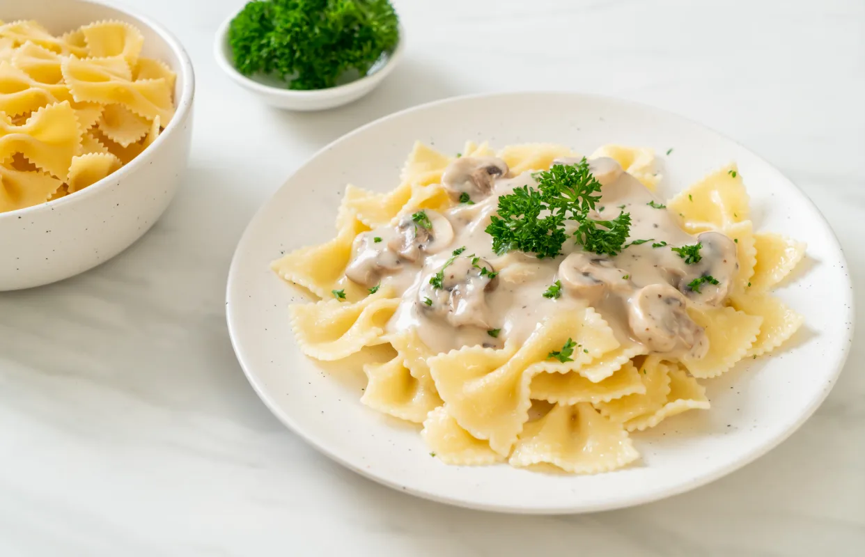 Farfalle aux Champignons à la Crème