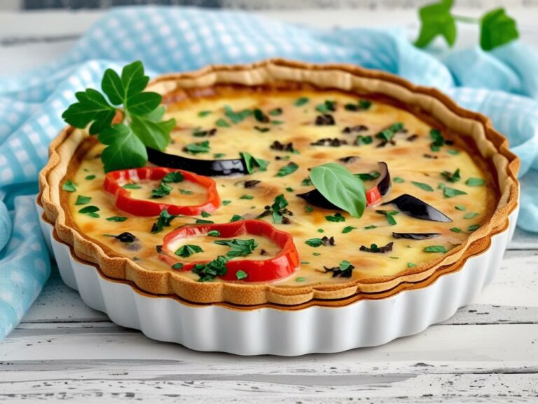 Quiche aux poivrons et aubergine