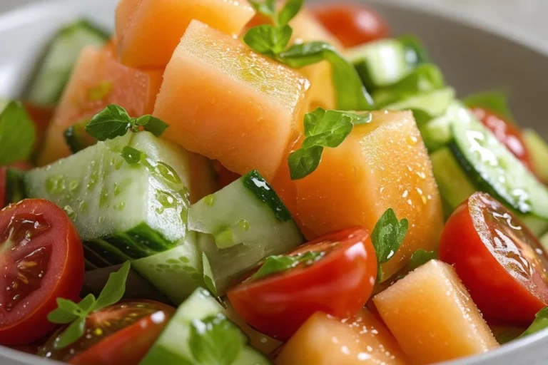 Salade de melon, concombre et tomates
