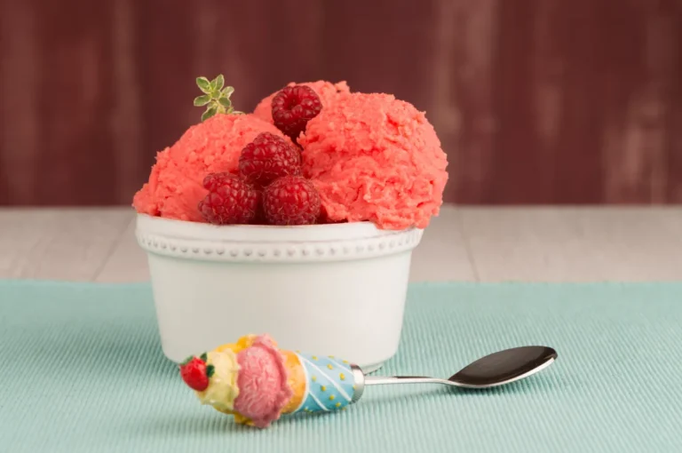sorbet aux framboises artisanal