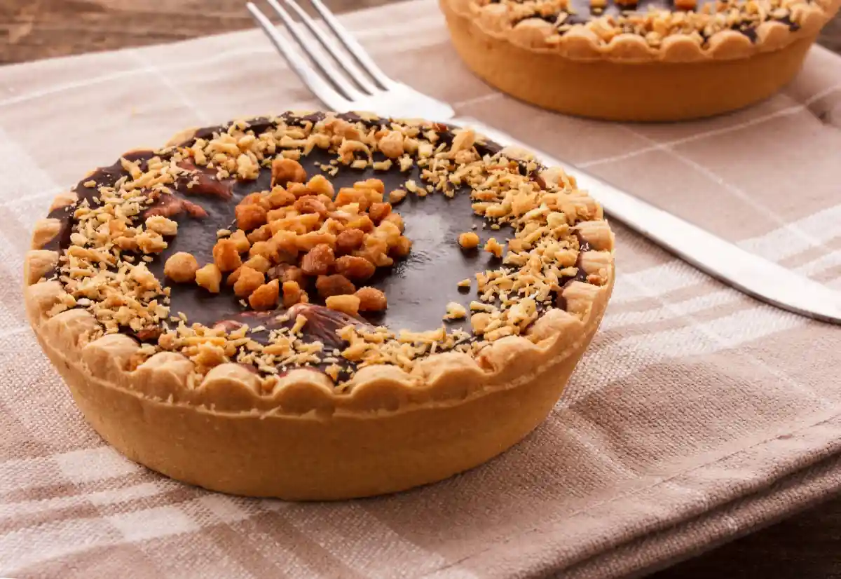 tarte au chocolat et noix caramélisées