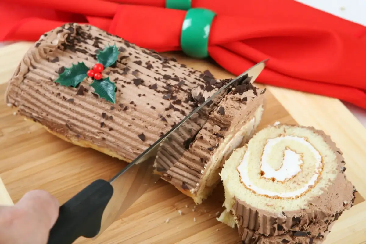 Bûche de Noël roulée au chocolat