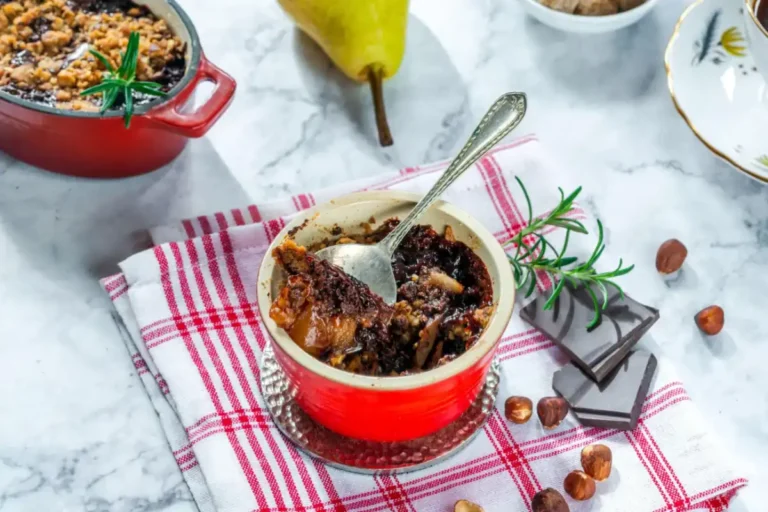 Crumble poire chocolat