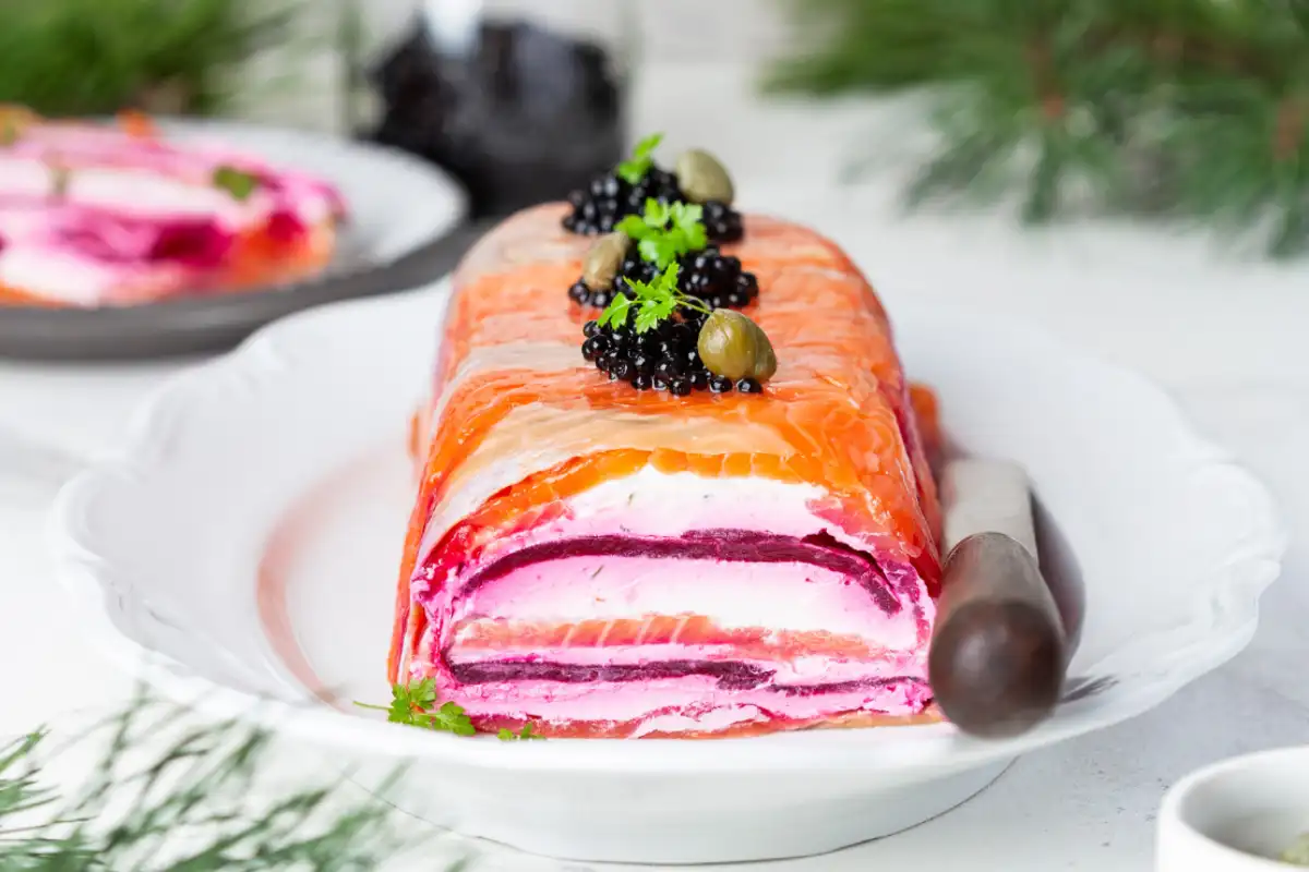 Terrine de saumon fumé et betteraves